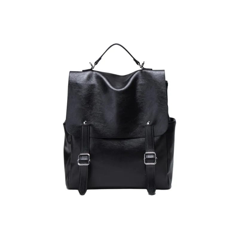 Pivsnu Synthetic Leather Backpack Women's Black/Coffee-0
