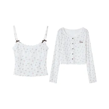 UENA Casual Suits Women's Floral Camisole Floral Cardigan Pre Order 7 Pcs Weekday Set