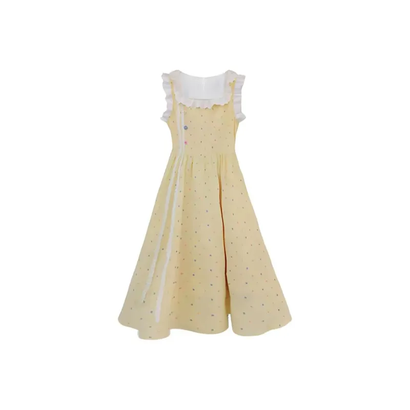 ETSE Sleeveless Dresses Women's Yellow Dress-1