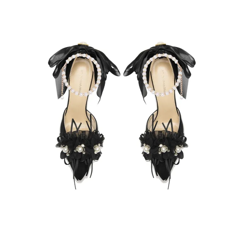 Lily Wei Slim Heel High Heels Women's Black-2