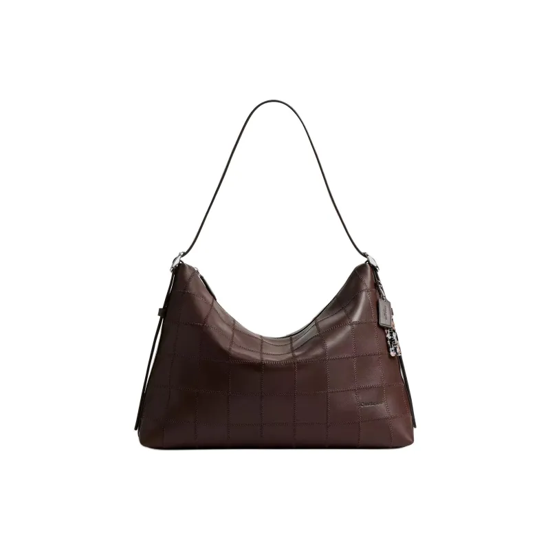 COACH Ergo Leather Shoulder Bag Tubas Women's Dark Brown-0