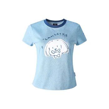 LAMLICKA Set in Sleeve T Shirt Women's Blue