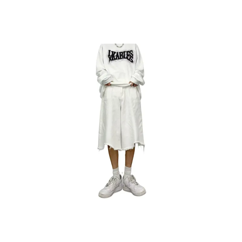 CORNILOT Denim Shorts Unisex White-0