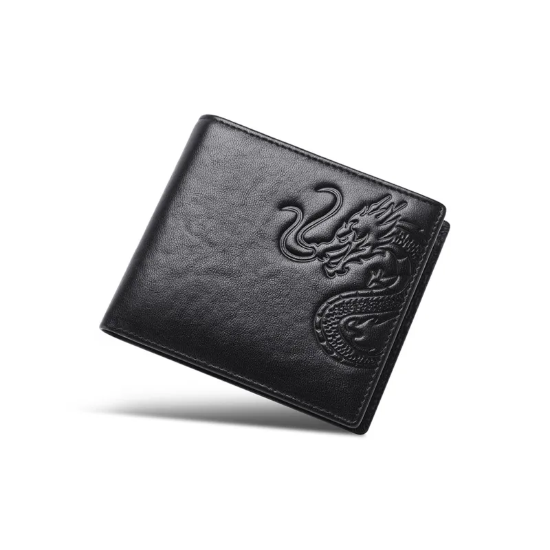 SEPTWOLVES Top Grain Cow Leather Wallet Men's Black-0