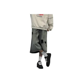 TONYKRZ Denim Shorts Unisex Black Gray Color