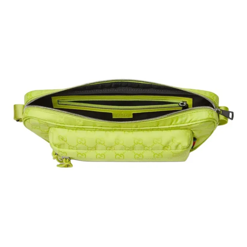 GUCCI GG Nylon Fanny Pack Tubas Men's Emerald Green-4