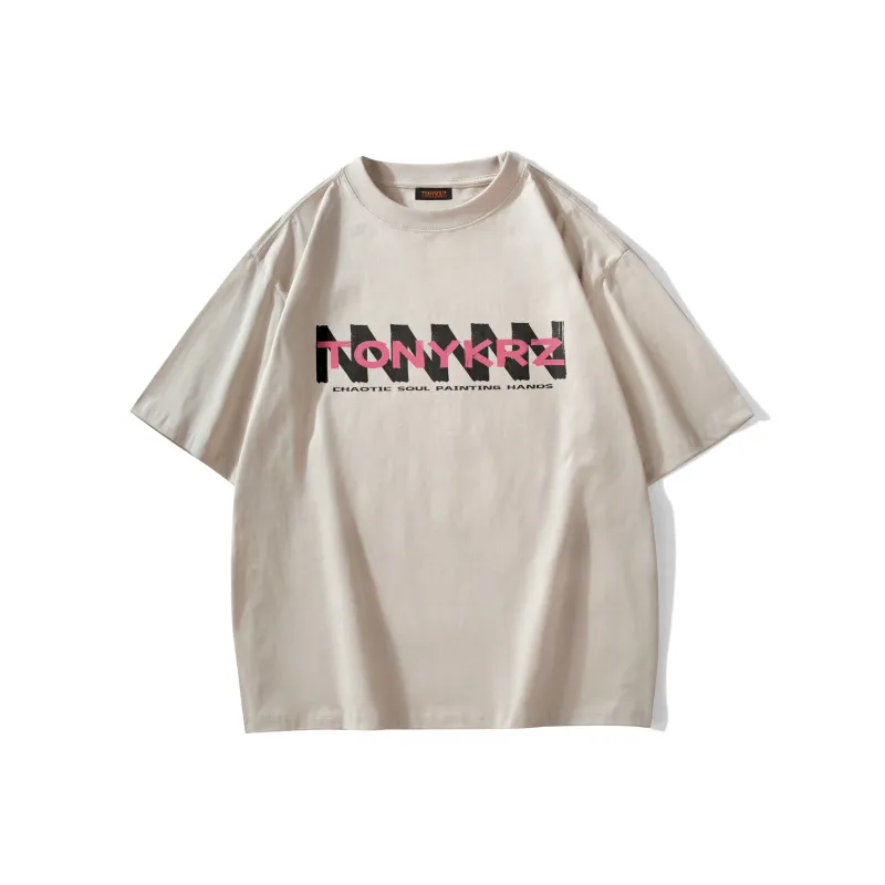 TONYKRZ T Shirts Unisex Light Beige Apricot-1