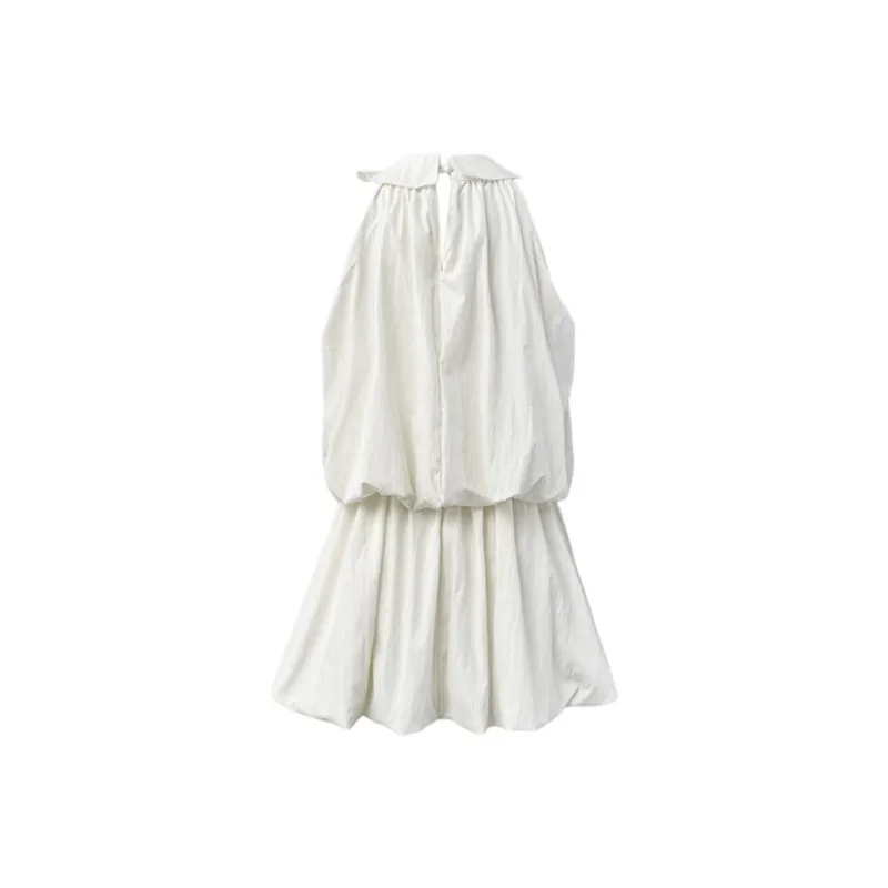 SISC Sleeveless Dresses Women's White-1