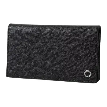 BVLGARI Leather Wallet Men's Black