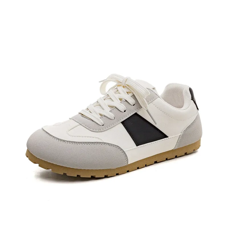 HUANQIU Shock Absorbers Slip Resistant Breathable Low Top Casual Shoes Women's Beige-1