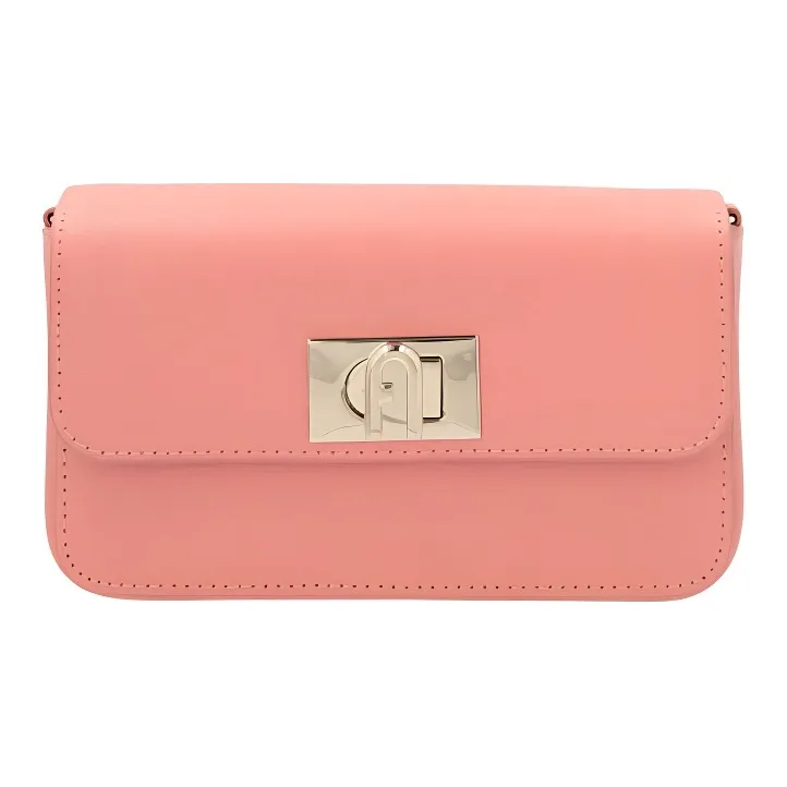 Furla 1927 Collection Genuine Leather Small Square Bag Crossbody Bags Small Size Women's Orange-0