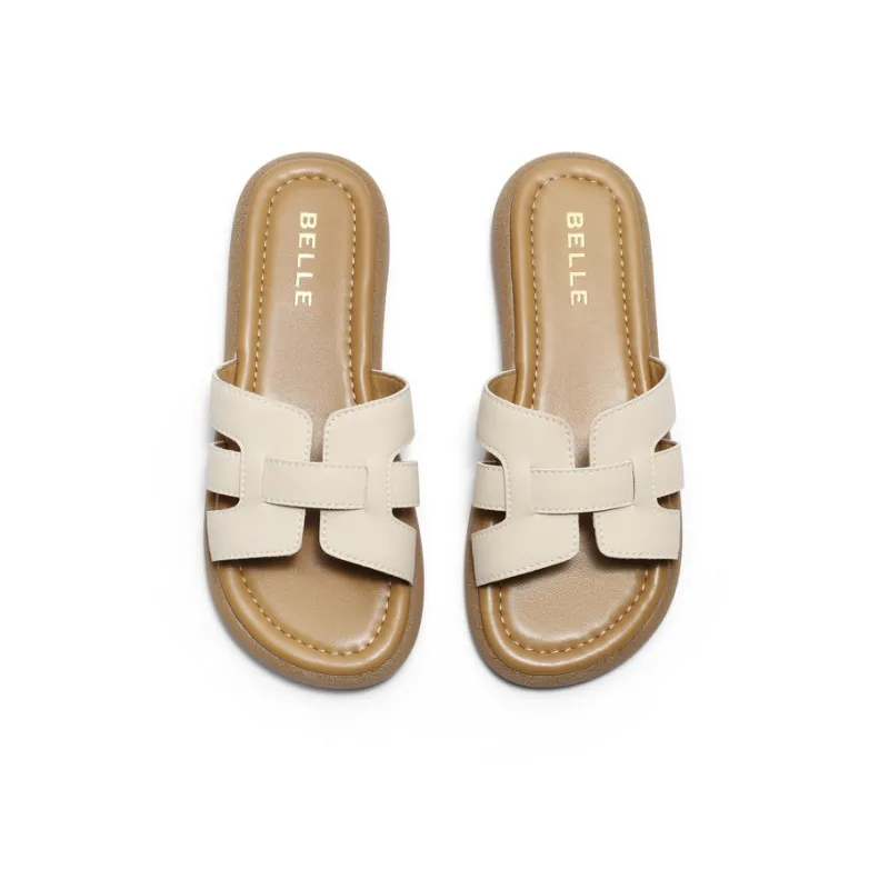 BELLE Slide Slippers Women's Blue/Yellow/Beige-12