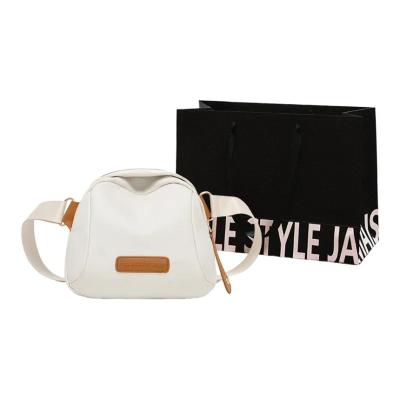 Cwatcun Nylon Crossbody Bag, Shoulder Bag Women's Ecru/Black/Dark Brown-0