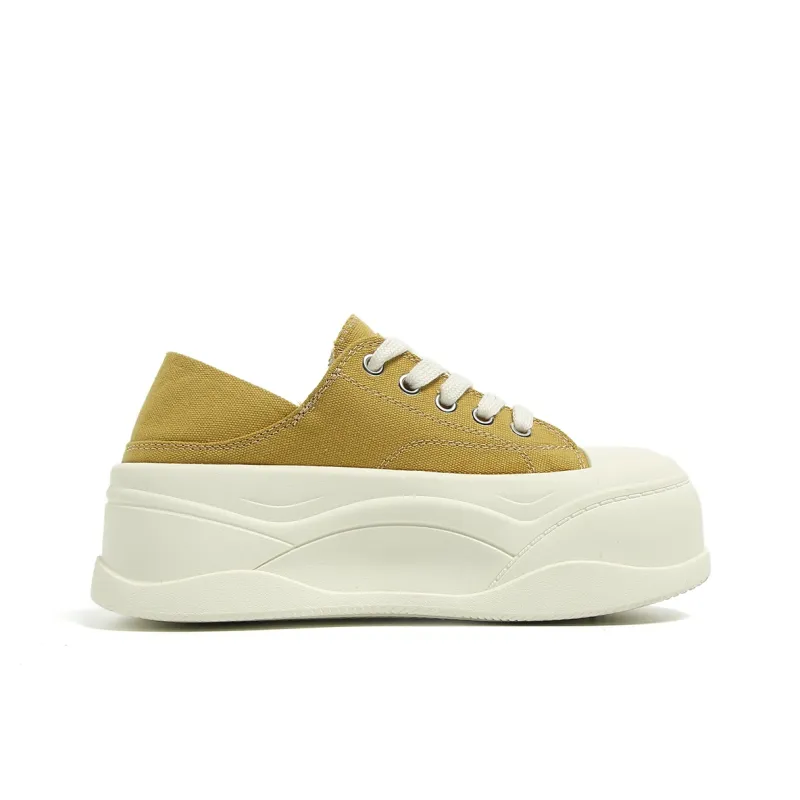 FOREVER 21 Abrasion Resistant Slip Resistant Low Top Canvas Shoes Women's Yellow-1
