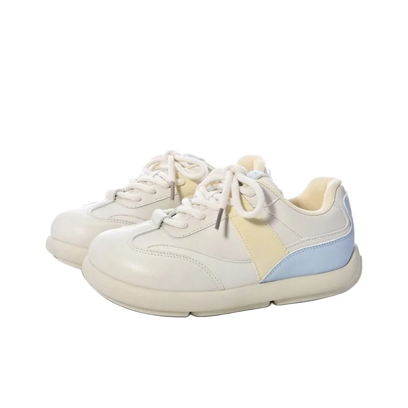 The New Age Family Low Top Skateboard Shoes Women's Yellow Blue-1