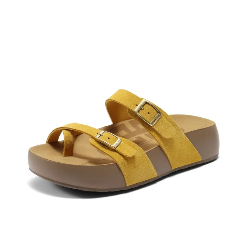 BELLE Slide Slippers Women's Yellow/Gray/Ecru-1