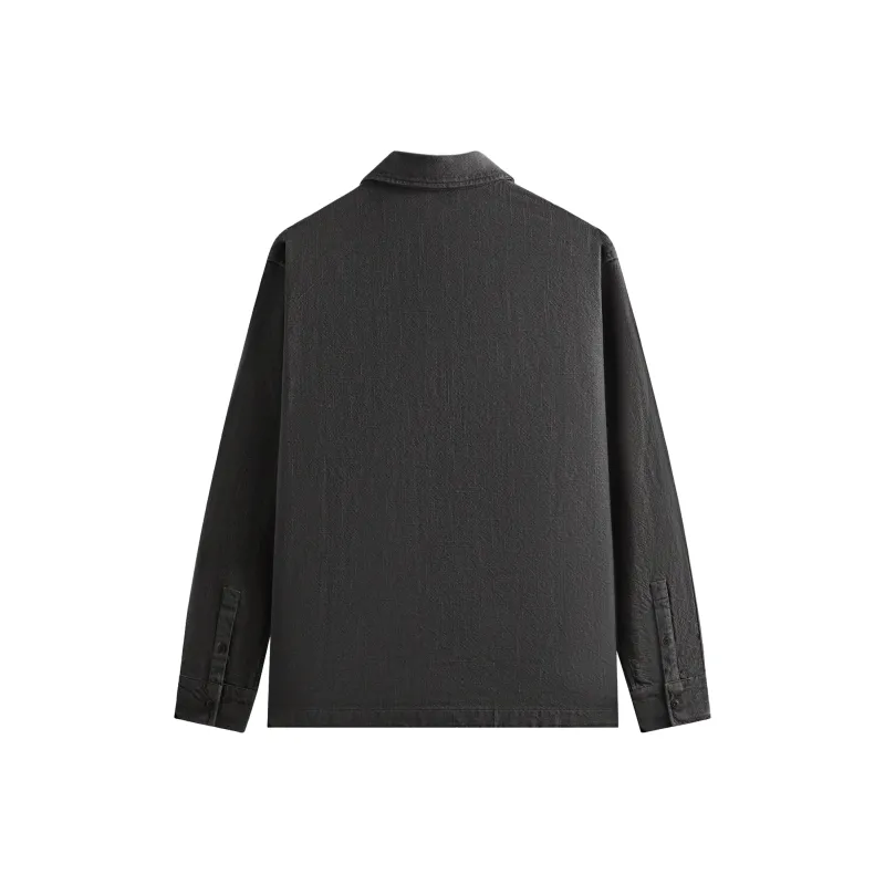 KITH SS25 Collared Overshirt Jacket Men's Carbon Black-1