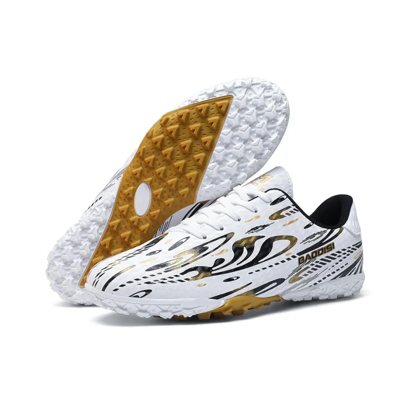 LONGDUIZHANG Soccer Shoes Unisex Low Top Orange Red/Black Gold/Black Sky Blue/White Gold-13
