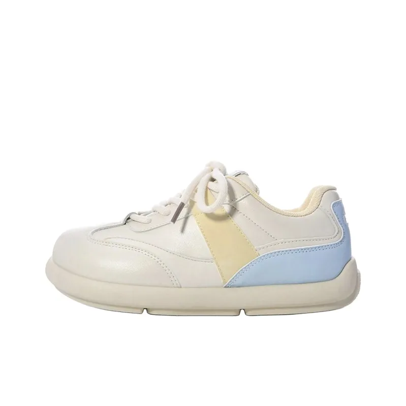 The New Age Family Low Top Skateboard Shoes Women's Yellow Blue-0
