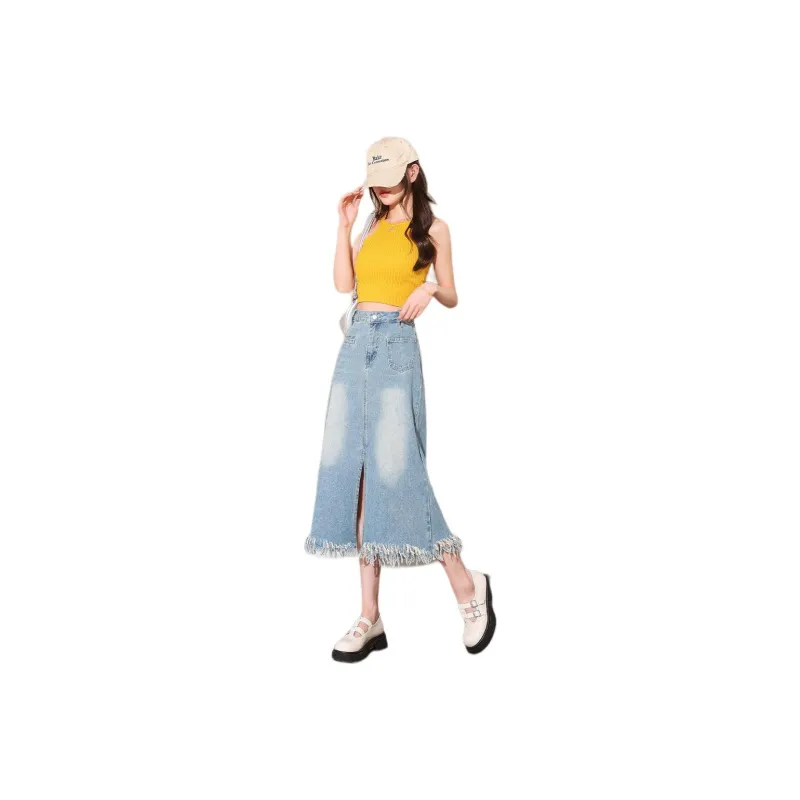Tonlion Denim Long Skirt Women's-0