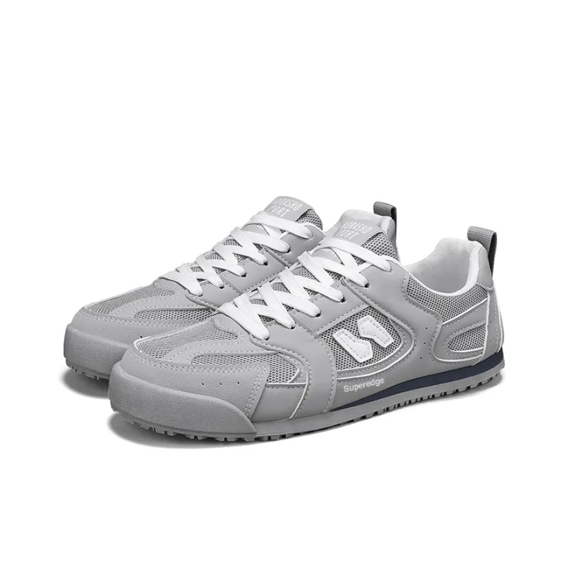SUPEREDGE Slip Resistant Shock Absorbers Low Top Skateboard Shoes Men's Gray-2