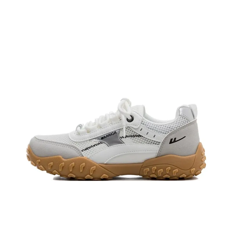 Warrior Breathable Cushioning Low Top Casual Shoes Women's White Gray-0