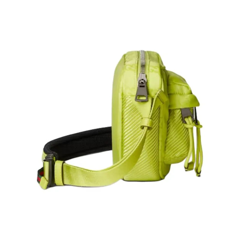 GUCCI GG Nylon Fanny Pack Tubas Men's Emerald Green-3
