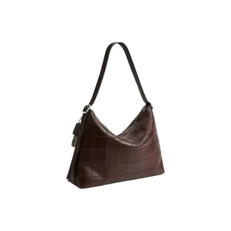 COACH Ergo Leather Shoulder Bag Tubas Women's Dark Brown-1