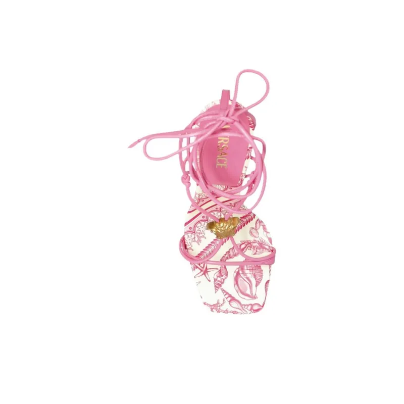 VERSACE One Strap Sandals 12cm Women's Pink-4