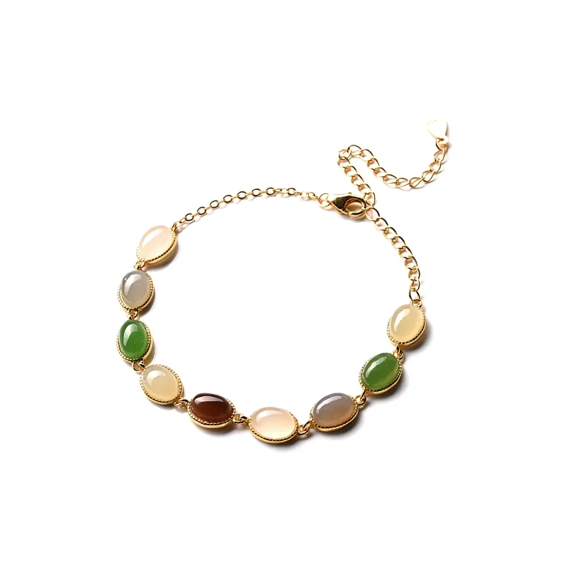 TANGCHAO Bracelets White Jade/Pale Greenish White Jade Unisex-5