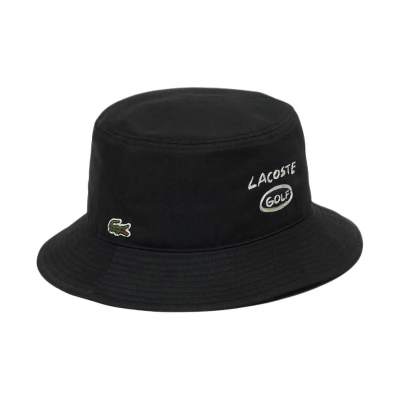 LACOSTE Polyester Bucket Hats Unisex Black-1