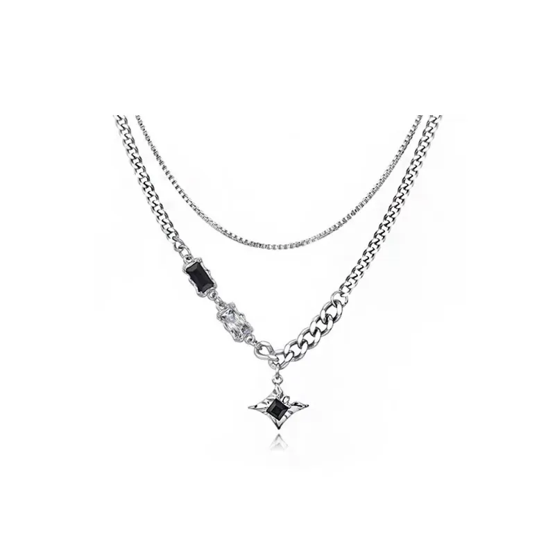 PISHUSHU Titanium Steel Necklaces Unisex-0