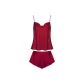 Maroon Camisole with Swing Collar and Shorts