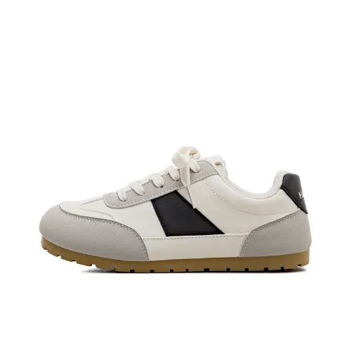HUANQIU Shock Absorbers Slip Resistant Breathable Low Top Casual Shoes Women's Beige