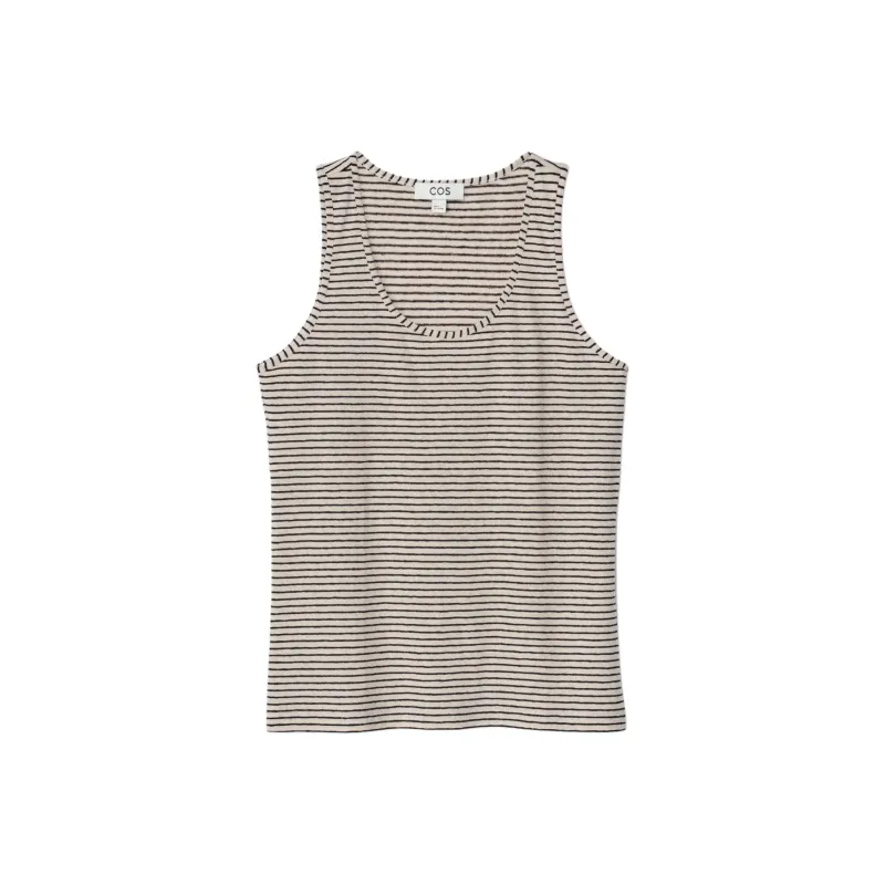 COS Tank Tops Women's Black/Ivory/Stripes-0