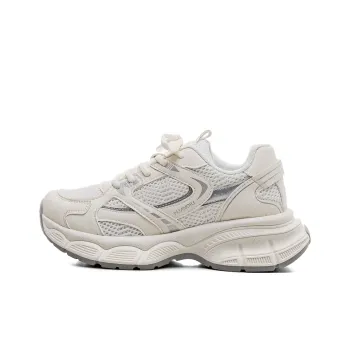 HUANQIU Shock Absorbers With Slip Resistant And Abrasion Resistant Properties Low Top Chunky Sneakers Women's Beige
