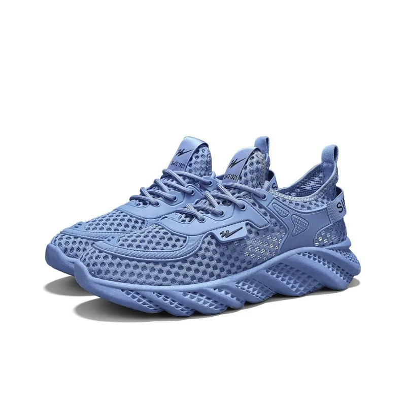 Binary Height Increasing, Abrasion Resistant, Lightweight, And Breathable Low Top Casual Shoes Men's Blue-2