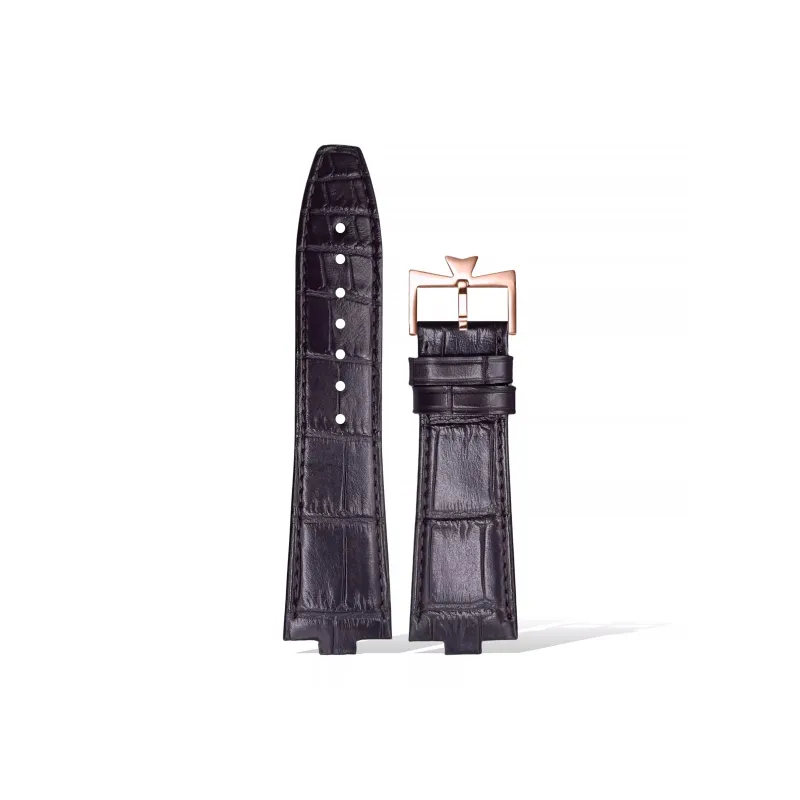 Yuloran Vacheron Constantin Compatibility Watch Band Crocodile Leather, Calfskin Material-9