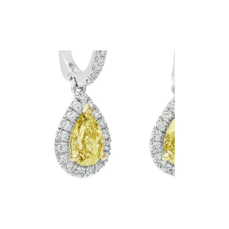 De Beers Diamond Earrings Unisex Yellow-1