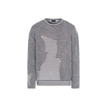GIORGIO ARMANI Jacquard Cotton Viscose And Cashmere Crew neck Jumper