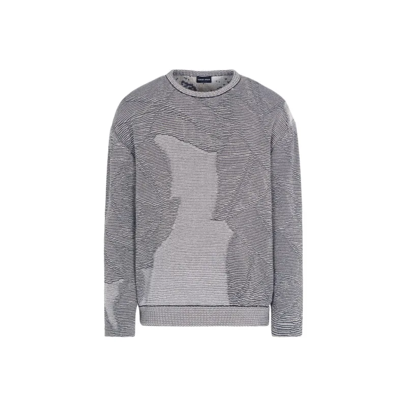GIORGIO ARMANI Jacquard Cotton Viscose And Cashmere Crew neck Jumper-0