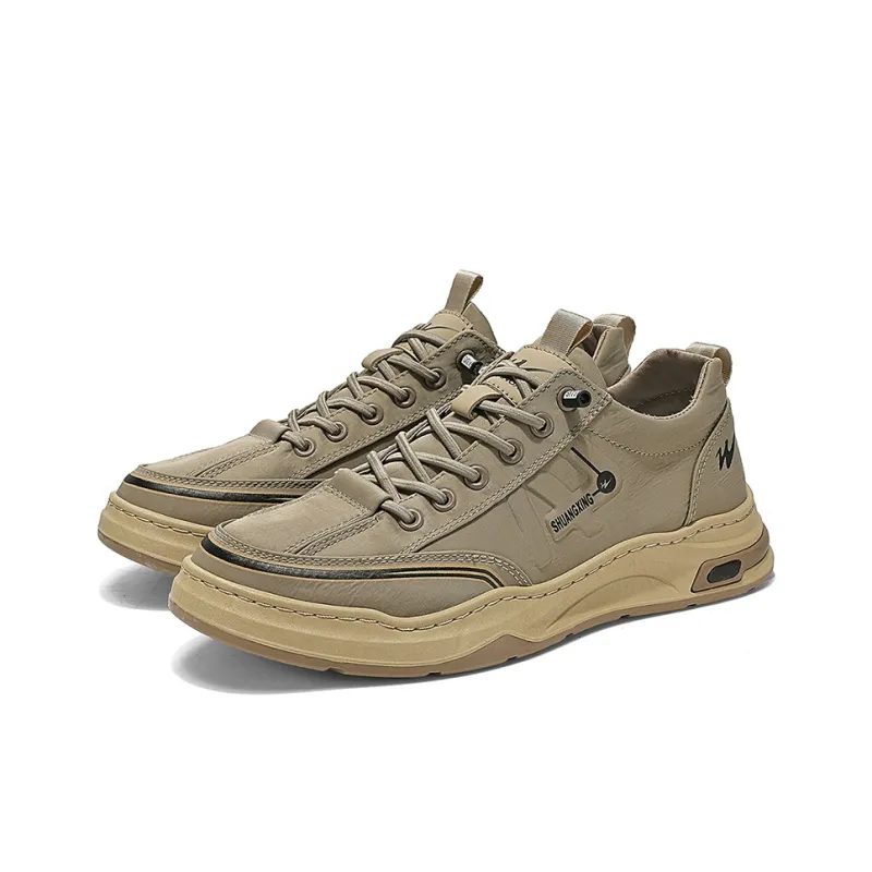 Binary Abrasion Resistant Slip Resistant Low Top Casual Shoes Men's Khaki-5