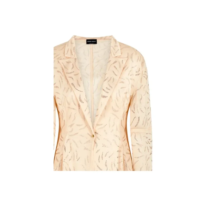 GIORGIO ARMANI Single breasted Jacket In Viscose Jersey With Rhinestone Embroidery-1
