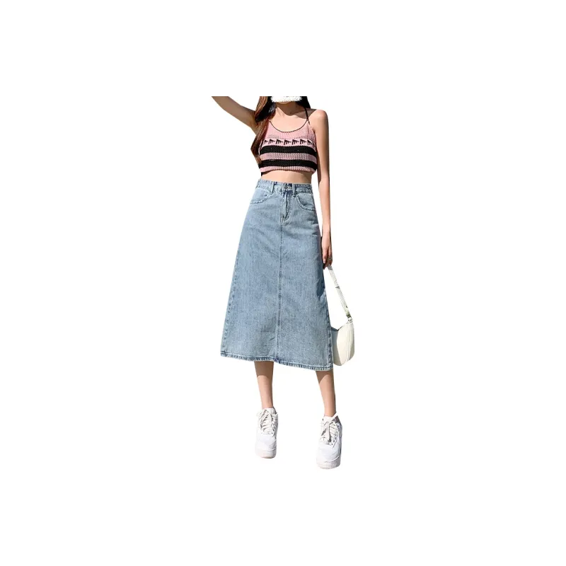 YINLEI Denim Long Skirt Women's-1