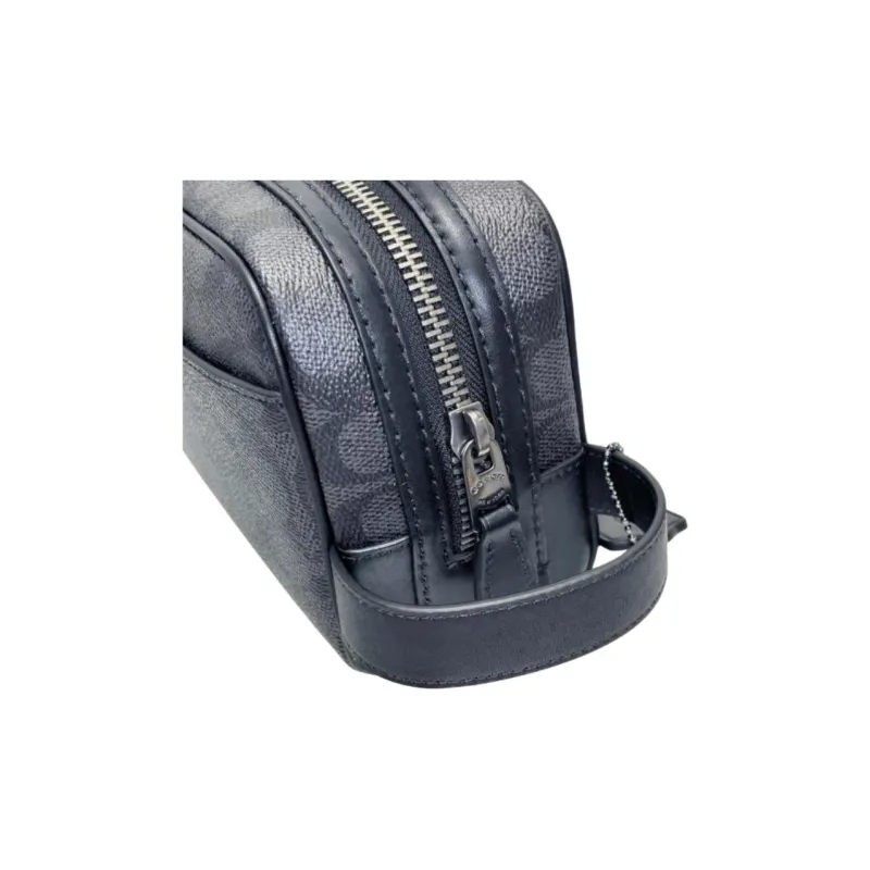 COACH Canvas Travel Storage Bag Trumpets Men's Black-4