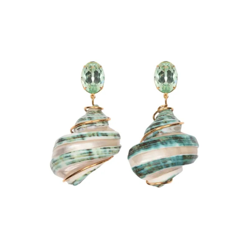 Jennifer Behr Shell Earrings Women's Light Green-0