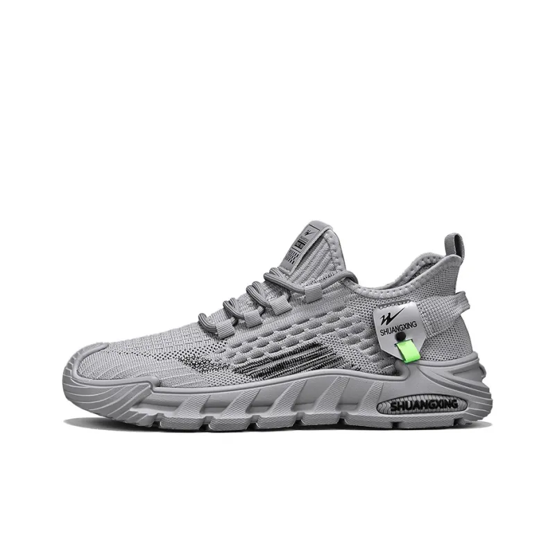Binary Abrasion Resistant Breathable Low Top Casual Shoes Men's Gray-0