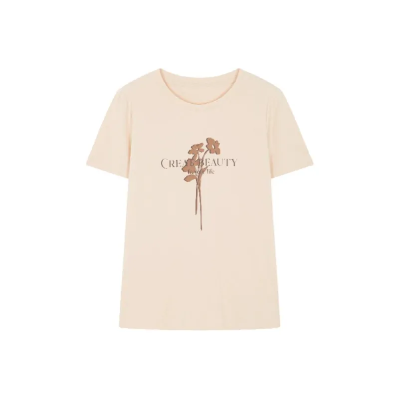 Mo Han Yi Mei T Shirt Women's Apricot-0