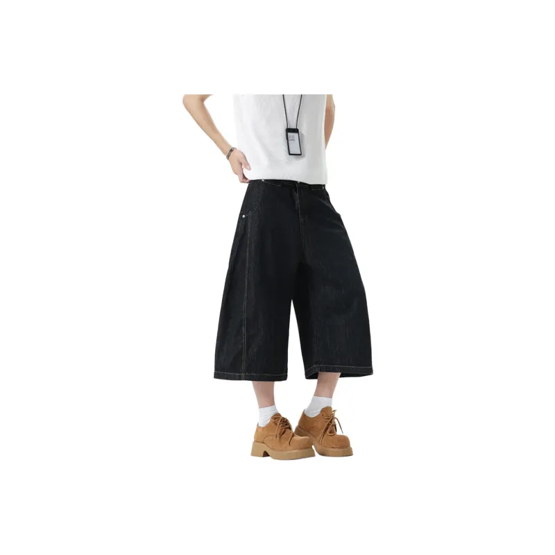 TELENT Denim Shorts Unisex Black-0