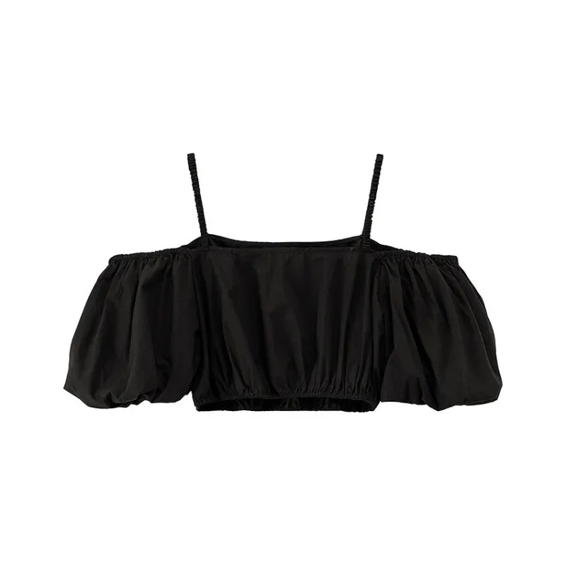 CHUU Chiffon Shirts Women's Black-1